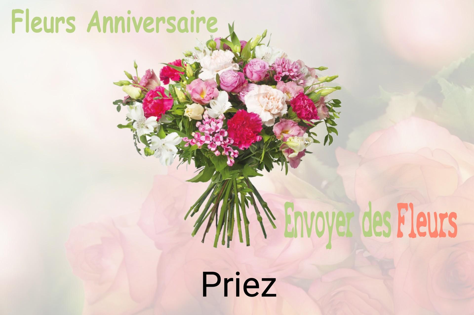 Bouquet de fleurs d’anniversaire livré à Priez