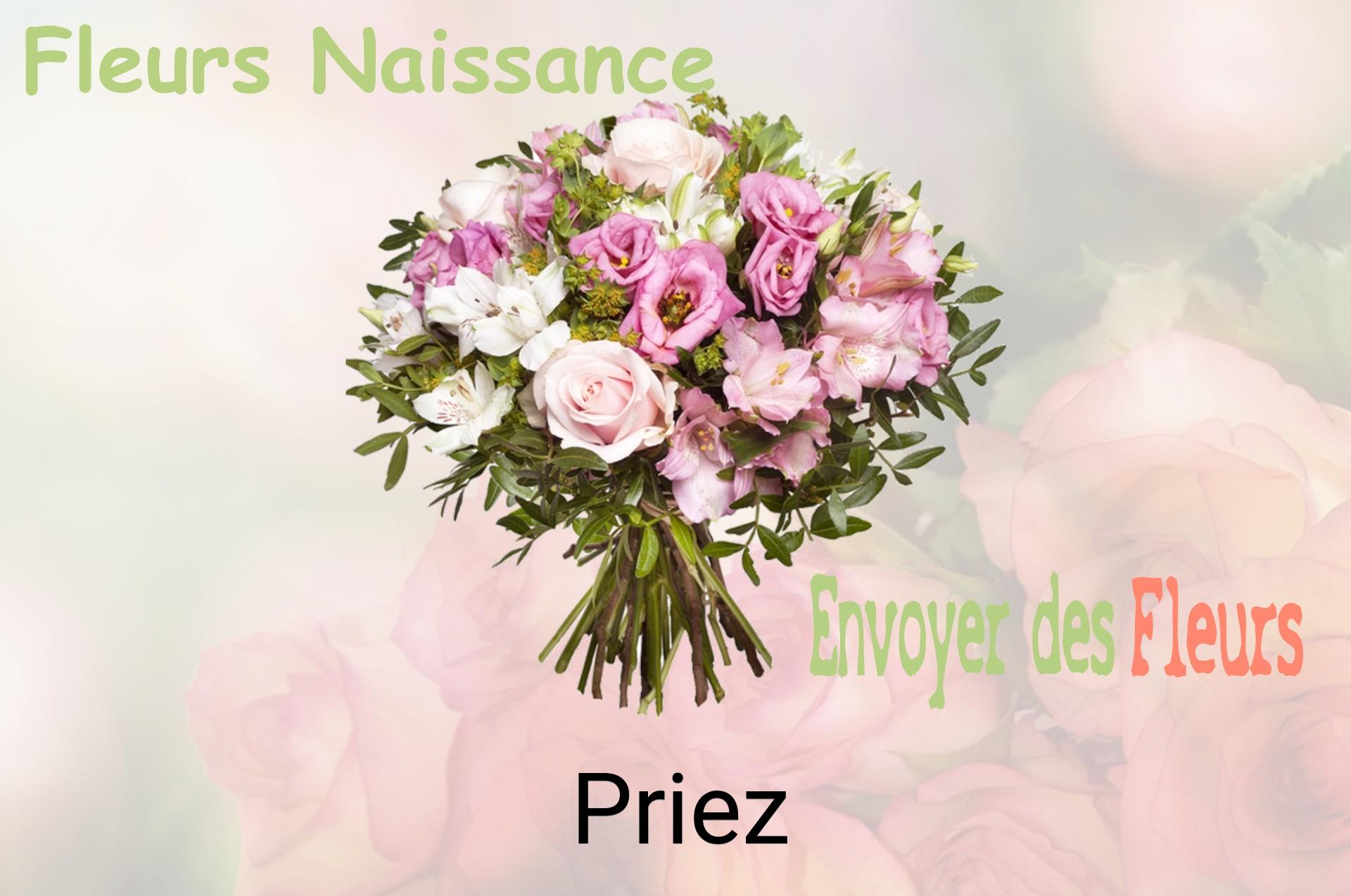 Bouquet de fleurs de naissance livré à Priez